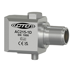 A render of a CTC AC215 stainless steel, standard size, top exit machine condition monitoring sensor.